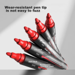Deli thick head refillable ink marker oily big head logistics express office marker red 10 pieces/box S552 - Image 4