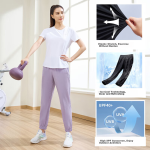 361° sports pants women's spring and summer casual straight pants running fitness ice silk sunscreen nine-point pants 662414703H-2 - Image 3