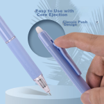 Jin Wannian [grinding] 0.5mmST push soft rubber sleeve heat-erasable neutral pen student exam office meeting record signature pen crystal blue 12 pieces G-13410-002 - Image 6