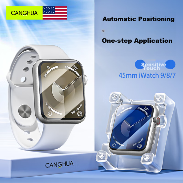CangHua [two pieces] suitable for Apple Watch protective film iWatch S9/8/7 curved full screen hydrogel soft film non-tempered film [45mm]
