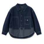 ASK JUNIOR Boys Jacket 2025 Spring Medium and Large Children's Denim Jacket Children's Contrast Color Jacket Trendy Blue 160 - Image 2