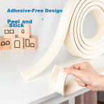 Deli Baby anti-collision strip 35mm*4m*12mm refrigerator sticker with double-sided adhesive infant protection beige thick L-shaped JF95 - Image 5