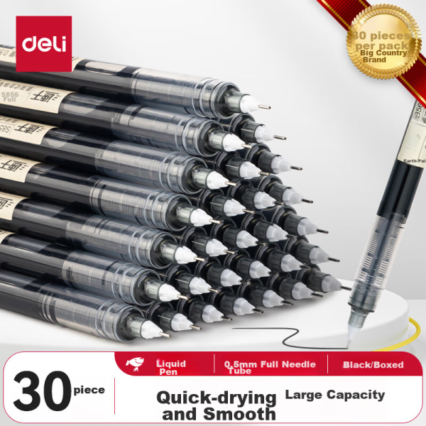 Deli Zhenshun push office gel pen 0.5mm bullet student office supplies ink blue 12 pieces/box S60