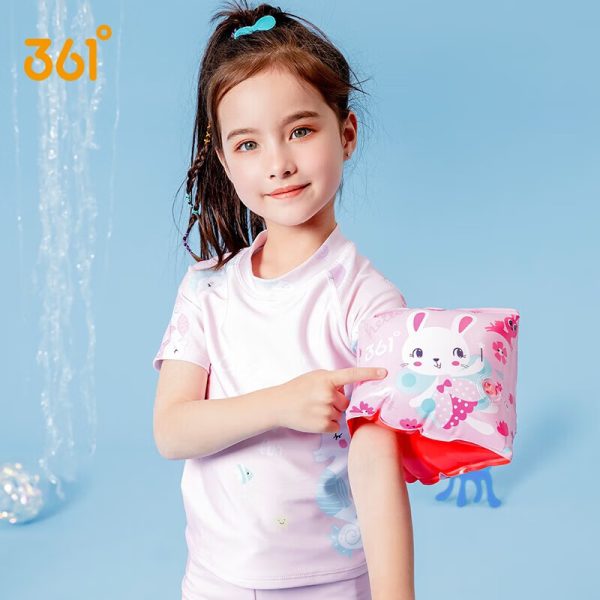 361° children's swimsuit for girls, medium and large girls, one-piece dress-style long-sleeved swimsuit for teenagers and students, hot spring swimsuit