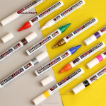 Deli 1.5mm thin rod tire repair paint pen marker marker highlighter signature sign-in hand-painted graffiti Qingming stone tablet inscription pen waterproof 12 pieces/box S576 black - Image 11
