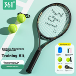 361° tennis racket for men and women beginners professional carbon one-piece single tennis racket with rope rebound trainer set - Image 7