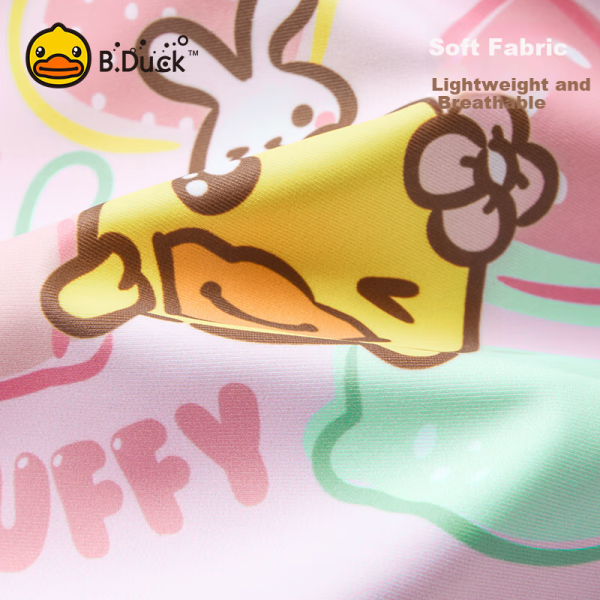 B.Duck little yellow duck children's shoes children's slippers boys and girls baby home indoor sandals children's hole shoes 5902 pink 28