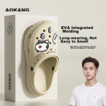 AOKANG hole shoes men's sandals summer wear non-slip deodorant eva shit-stepping thick bottom driving beach slippers