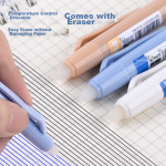 Jin Wannian [grinding] 0.5mmST push soft rubber sleeve heat-erasable neutral pen student exam office meeting record signature pen crystal blue 12 pieces G-13410-002 - Image 4