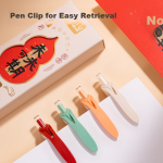 Deli (deli) roll Guozhen smooth push gel pen 0.5mm bullet head arc closing pen head student stationery black 4 pieces/box SA114 - Image 2