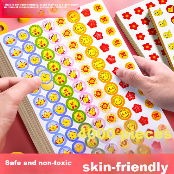 Li Cao Children's Day Little Red Flower Children's Reward Stickers Praise Stickers Gift Birthday Growth Encouragement Stickers Kindergarten 3-6 Years Old Teachers Use Good Habits 50 Sheets Total 4000 Pieces