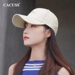 CACUSS Baseball Hat Women's Spring and Autumn Hard Top Cap Outdoor Sun Hat Showing Small Korean Version All-match Sun Hat Beige