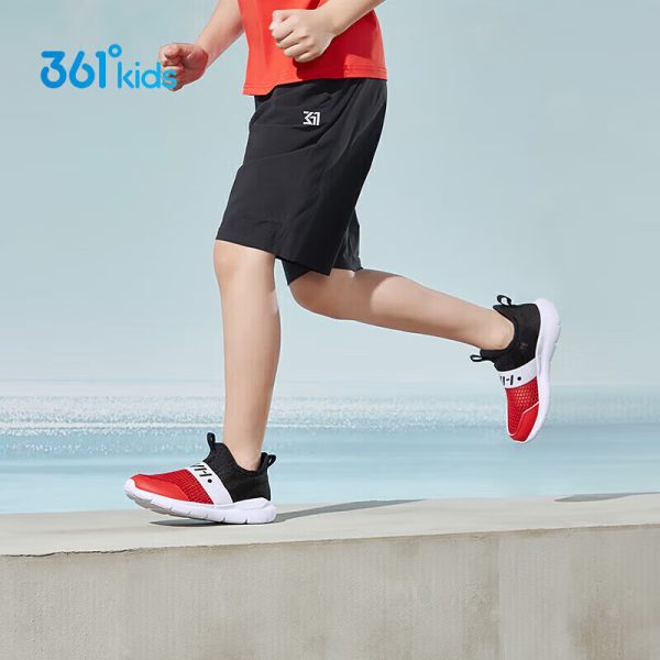 361° children's slip-on sports shoes 2025 summer boys and girls (3-12 years old) light-bounce lace-free running shoes