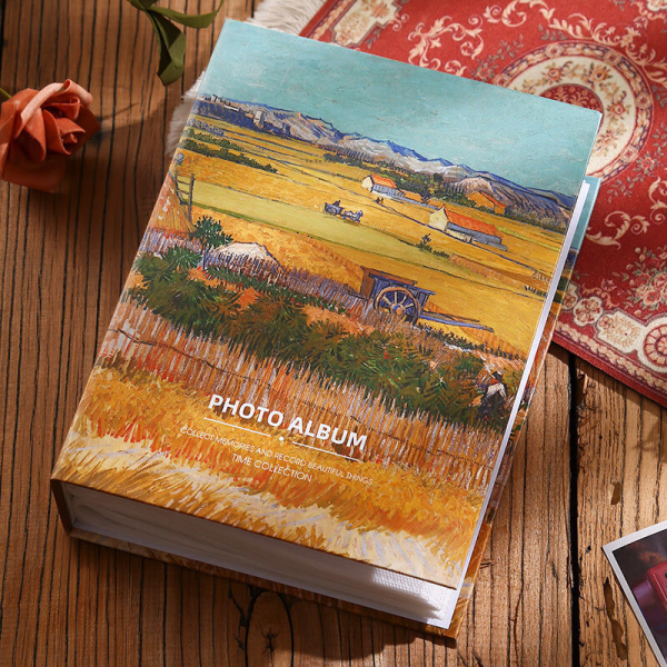 Oliwen [the lowest price on the whole network] Insert-type oil painting storage book large-capacity family album couple graduation yearbook photo book (6-inch laminated 200 sheets) - Receiving season