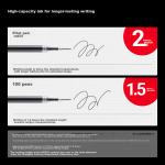 KACO Asian standard Kefill neutral pen refill press refill replacement refill 0.45 bullet pen tip quick-drying black 800m writing length press refill water-based refill - Image 4