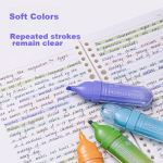 Deli soft color highlighter color eye-catching note pen handbook can use water-based marker matcha green grape 4 pieces/box SK206 - Image 3