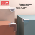 BFU T-shaped anti-collision corner transparent free sticker table corner anti-collision children's corner protective cover anti-bump table safety 8 pieces - Image 2