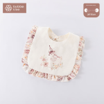 BUBBLE TREE Newborn Baby Bib Bamboo Cotton Bib Rotating Waterproof Anti-spitting Children's Baby Petal Bib 28*33cm