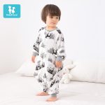 babycare camellia children's home clothes spring and autumn modal thin pajamas home suit cheese white 110 - Image 3