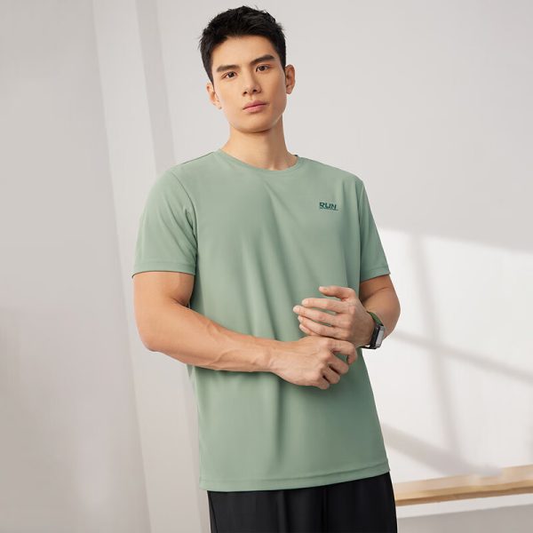 361° short-sleeved men's spring and summer pure cotton sports t-shirt loose round neck casual printed top 652519106-1