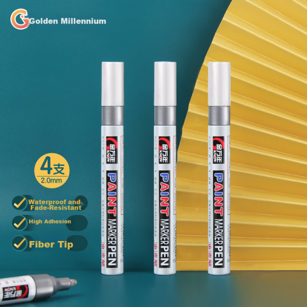 Deli 1.5mm thin rod tire repair paint pen marker marker highlighter signature sign-in hand-painted graffiti Qingming stone tablet inscription pen waterproof 12 pieces/box S576 black
