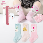 9i9 baby socks spring and autumn mid-tube socks non-slip newborn children's floor socks loose mouth not tight 3 pairs 0-2 years old A371 - Image 2