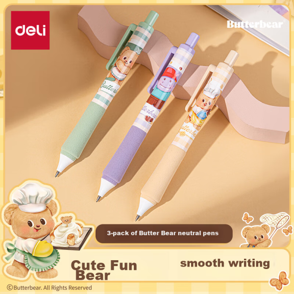 Deli student notebook wireless binding 40 sheets of paper butter bear exercise book diary A5 notepad cute book HY201