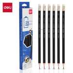 Deli 12 colors 2B black rod office leather writing pencil (black) (12 pieces/box) drawing graffiti S955-2B Children's Day gift for girls - Image 7
