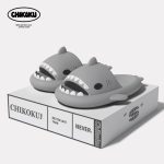 chikoku shark slippers men's summer home bathroom thick bottom non-slip couple slippers women's summer outdoor wear - Image 2