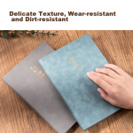 Deli A5 sheepskin notebook leather cover business office notepad fashion text series (live up to the good times) 80 sheets BP152 gray - Image 3