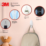 3M hook punch-free office supplies strong door back sticky hook no trace no damage to the wall reusable designer series medium 2 pieces - Image 3