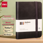 Deli A7/96 sheets portable notebook leather cover creative pocket book mini notebook word handbook black BP119 - Image 7