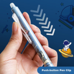 Juvenile Companion X Lexuan neutral pen hot erasable high-value student office 0.5ST head push signature pen easy-to-erase magic pen cartoon pen correction water-based pen stationery black 12 pieces