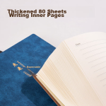 Deli leather notebook notepad meeting record book sheepskin thickened A5/120 sheets single BP103 blue (to be expected in the future) - Image 7
