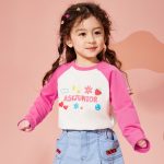 ASK JUNIOR Girls Long Sleeve T-shirt 2025 Spring Children's Letter T-shirt Raglan Bottoming Shirt White 110 - Image 5