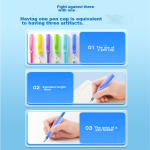 Deli quick-drying press brush pen double ball ST pen head 0.5mm student neutral pen examination pen double core brush pen black 12 pieces/box S08-E - Image 4