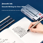 Deli business style uncapped neutral pen carbon water pen colorful pen holder signature pen 0.38mm full needle office pen black 12 pieces/box S46 - Image 4