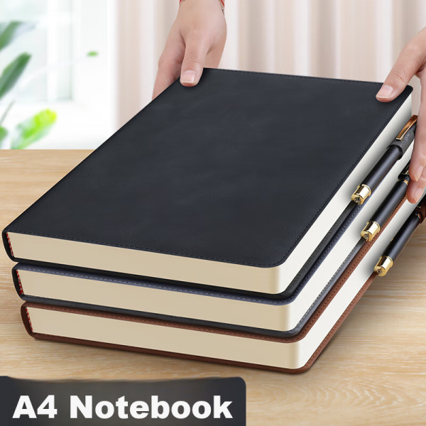 Faramont notebook A4 thick notepad business sheepskin retro notebook work diary meeting record book office stationery customizable black