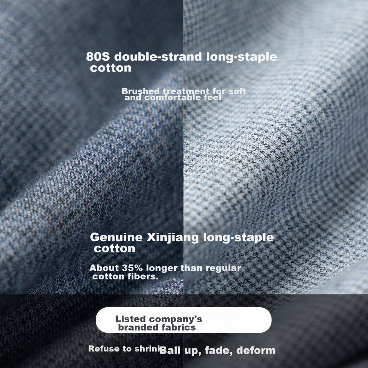 BLACKMONDAY [80 long-staple cotton] pure cotton long-sleeved shirt men's spring and autumn cotton free ironing men's casual business shirt - Image 8