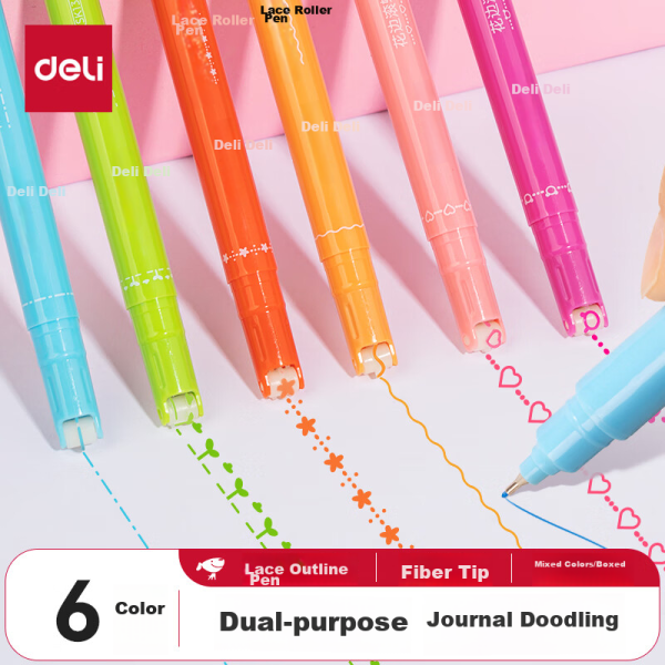 Deli stationery black single-head thin rod marker oil pen student children art painting hook pen conference pen learning marker pen marker 10 pieces/box SK109 black