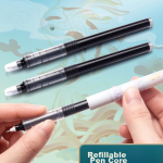 Off-grass black 0.5mm needle tube straight liquid pen quick-drying neutral pen needle tube head carbon straight liquid pen student signature pen water pen wonderful meta-universe [6 pieces] - Image 6
