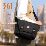361° Men and women large capacity shoulder bag messenger bag student couple leisure sports outdoor small backpack messenger bag black - Image 6