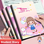 Juvenile companion X Senmu diary elementary school children cartoon cute Tianzi square A5 diary car line book starry sky bear square 4 books CXA5030A303 - Image 3