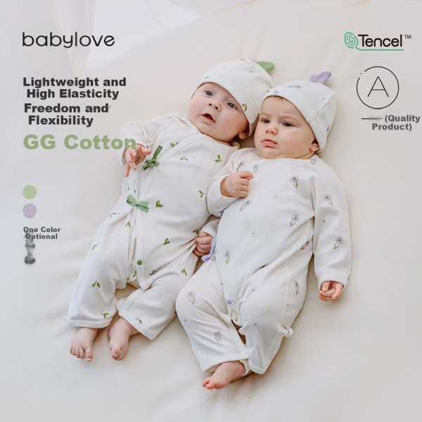 babylove baby tops for boys and girls spring style pure cotton simple casual solid color versatile long-sleeved T-shirt baby spring autumn clothes