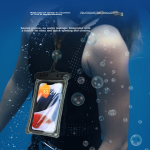 Best Coac mobile phone waterproof bag touch screen mobile phone case swimming drifting lanyard hanging neck suitable for takeaway rider special rainproof protective shell large diving hot spring universal black - Image 6