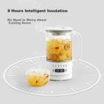 ankale health pot 600ml 316 stainless steel + high borosilicate glass office small mini multi-function stew all-in-one constant temperature kettle AJL-06Z01 with filter - Image 7