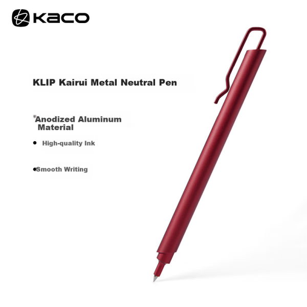 [Essential for back to school] KACO red pen push gel pen 0.5mm signature pen office stationery red fountain pen five-pack K7