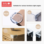 BFU T-shaped anti-collision corner transparent free sticker table corner anti-collision children's corner protective cover anti-bump table safety 8 pieces - Image 7