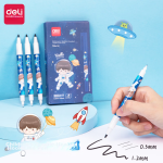 Deli S01 neutral pen signature pen 0.5mm bullet classic office press pen water pen S01 upgraded large capacity long battery life black 3 pieces/box 33388S-3 - Image 3