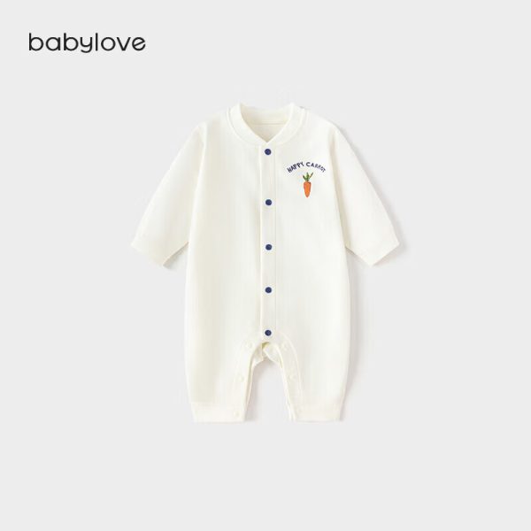 babylove baby jumpsuit spring baby clothes boys and girls baby romper crawling clothes solid color soft smoked leaf jacquard spring clothes